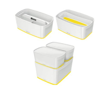 Leitz - 52291016 caja de almacenaje Rectangular ABS sintéticos Blanco  Amarillo