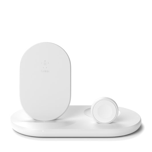 Belkin - Boost Charge Auriculares  Smartphone  Reloj inteligente Blanco USB Cargador inalámbrico Carga rápida Interior