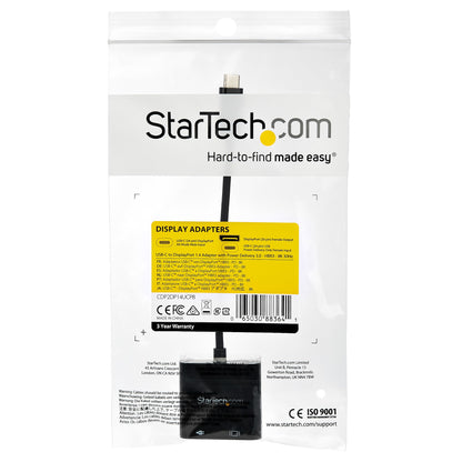 StarTech.com - Cable de 1m USB-C a DisplayPort 1.4 HBR3 con Entrega de Alimentación PD de 60W - Convertidor Adaptador de Vídeo USB Tipo C 8K60Hz/4K120Hz - Compatible Thunderbolt 3