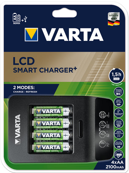 Varta - LCD SMART CHARGER+ Pilas de uso doméstico Corriente alterna