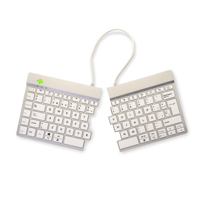 R-Go Tools - Teclado ergonómico R-Go Split Break con software de pausa  teclado dividido ergonómico  QWERTY (ES)  bluetooth  blanco