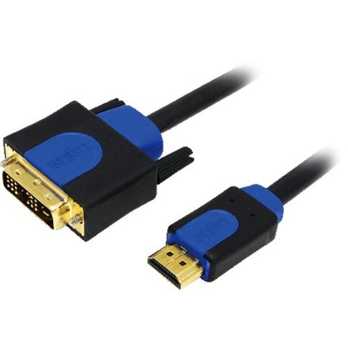 LogiLink - CHB3103 adaptador de cable de vídeo 3 m HDMI DVI-D Negro  Azul