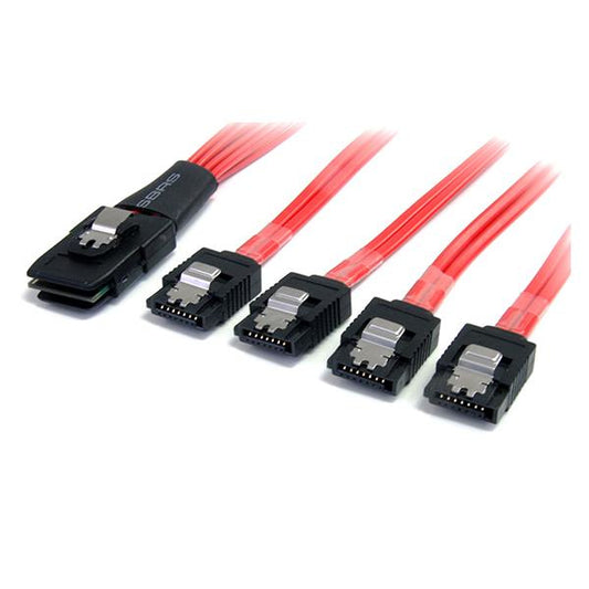 StarTech.com - Cable Adaptador de 50cm Mini SAS Serial Attached SCSI SFF 8087 mSAS iSAS Interno a 4x SATA Cierre Latching