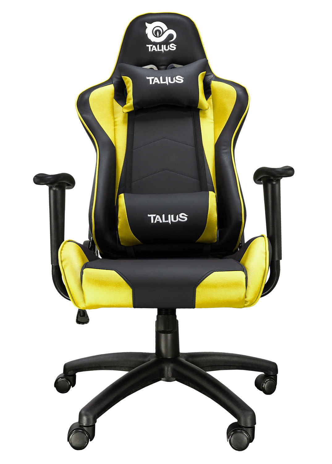 TALIUS - Silla Gecko gaming negra/amarilla  brazos fijos  butterfly  base nylon  ruedas nylon  gas cla