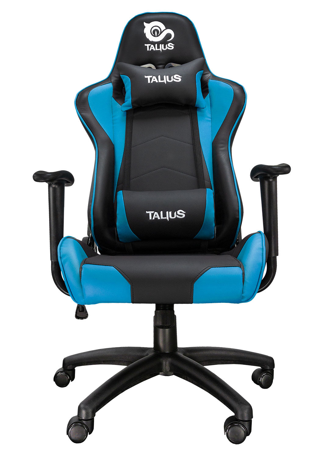 TALIUS - Silla Gecko gaming negra/azul  brazos fijos  butterfly  base nylon  ruedas nylon  gas clase 4