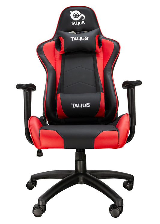 TALIUS - Silla Gecko gaming negra/roja  brazos fijos  butterfly  base nylon  ruedas nylon  gas clase 4