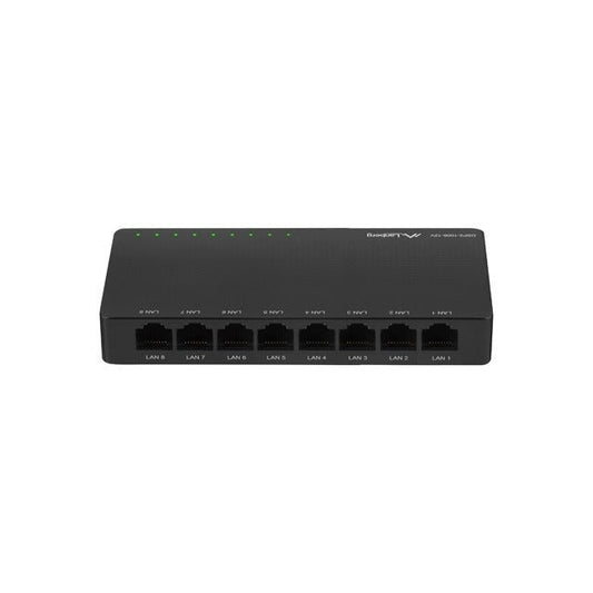 Lanberg - DSP2-1008-12V switch No administrado Gigabit Ethernet (10/100/1000) Negro