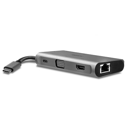 Lindy - 43278 base para portátil y replicador de puertos USB 3.2 Gen 1 (3.1 Gen 1) Type-C Gris