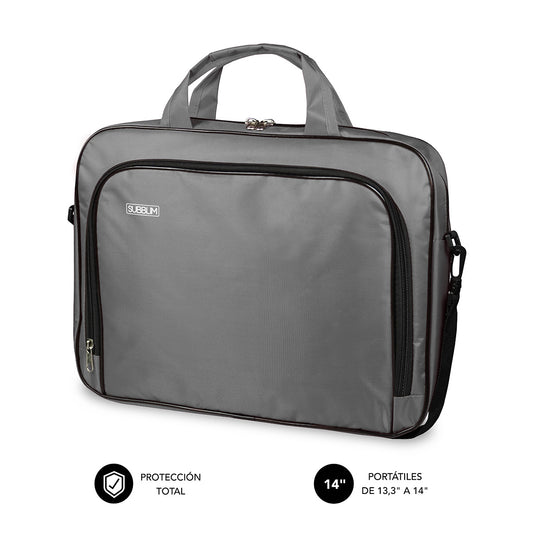 SUBBLIM - Maletín Ordenador Oxford Laptop Bag 13 3"-14" Grey