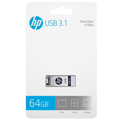 HP - x795w unidad flash USB 64 GB USB tipo A 3.2 Gen 1 (3.1 Gen 1) Azul  Plata