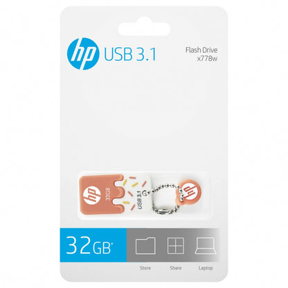 HP - x778w unidad flash USB 32 GB USB tipo A 3.2 Gen 1 (3.1 Gen 1) Naranja  Blanco