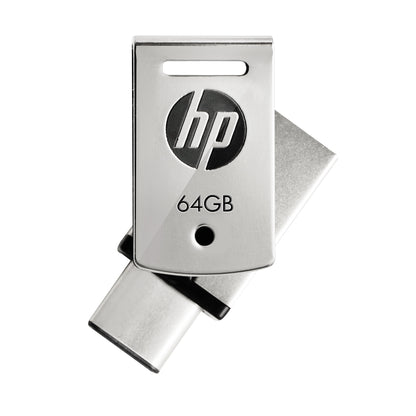 HP - x5000m unidad flash USB 64 GB USB Type-A / USB Type-C 3.2 Gen 1 (3.1 Gen 1) Acero inoxidable