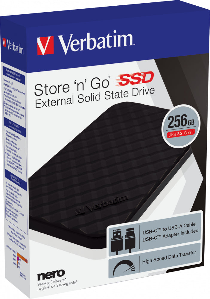 Verbatim - SSD Store 'n' Go portátil USB 3.2 GEN 1 de 256 GB