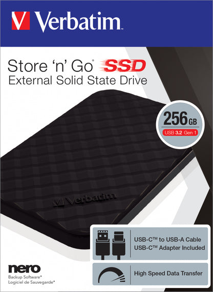 Verbatim - SSD Store 'n' Go portátil USB 3.2 GEN 1 de 256 GB