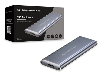 Conceptronic - DDE03G caja para disco duro externo Caja externa para unidad de estado sólido (SSD) Gris M.2