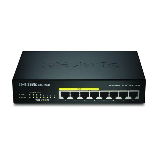 D-Link - DGS-1008P/E switch No administrado L2 Energía sobre Ethernet (PoE) Negro