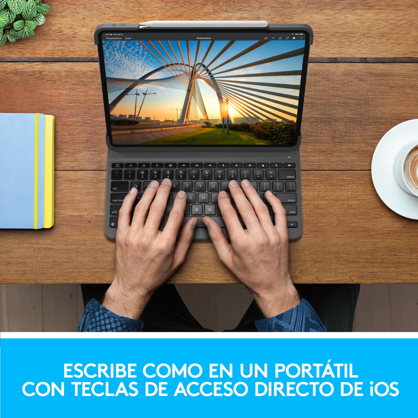 Logitech - Slim Folio Pro Grafito Bluetooth QWERTY Español