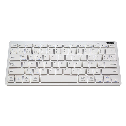 iggual - TKL-BK teclado Universal Bluetooth QWERTY Español Plata