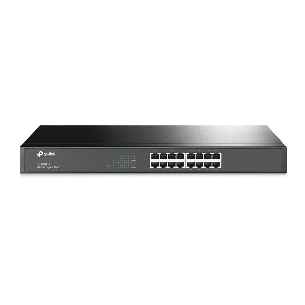 TP-Link - TL-SG1016 switch No administrado Gigabit Ethernet (10/100/1000) 1U Negro