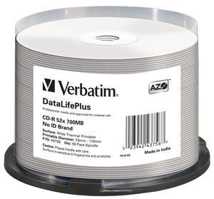 Verbatim - CD-R 52x DataLifePlus 700 MB 50 pieza(s)