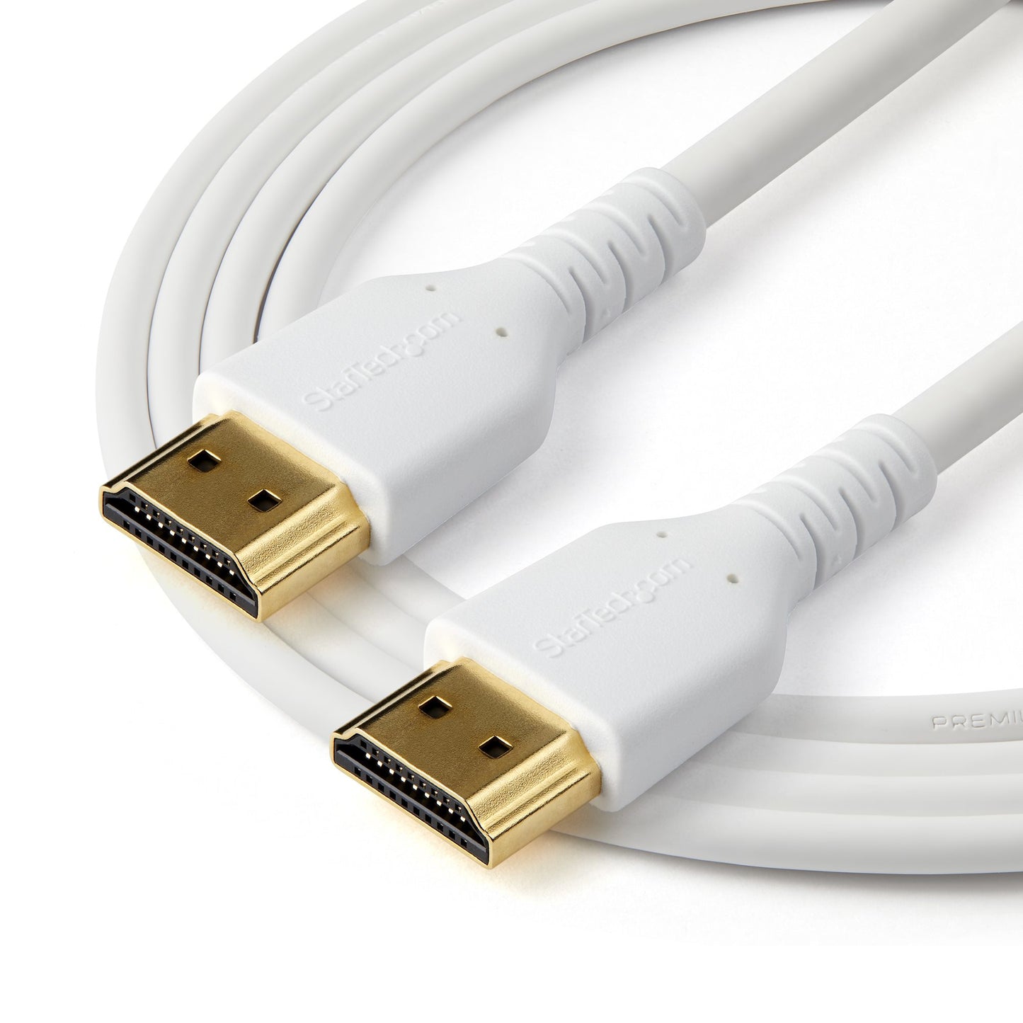 StarTech.com - Cable de 1m HDMI 2.0 Certificado Premium de alta velocidad con Ethernet - Durable - UHD 4K 60Hz - con Fibra de Aramida - HDMI 2.0 - TPE - para Monitores y TV - Blanco