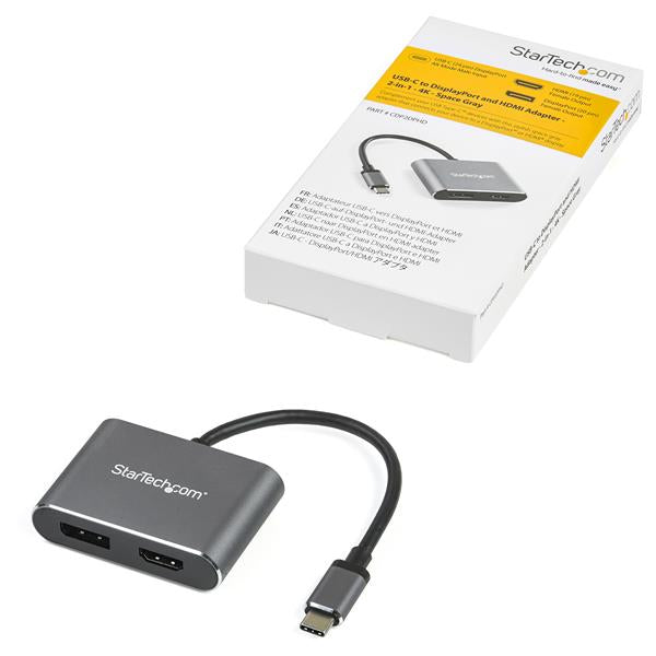 StarTech.com - Adaptador de Vídeo Multipuertos USB-C - HDMI o DisplayPort - 4K de 60Hz