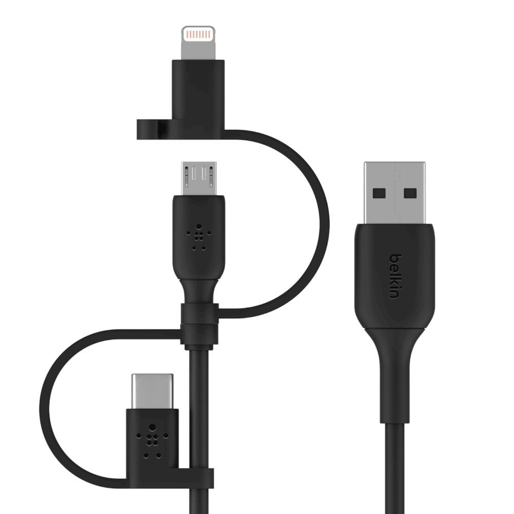 Belkin - BOOST CHARGE cable USB 1 m USB A USB C/Micro-USB B/Lightning Negro