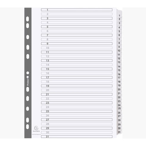 Exacompta - MWD1-31Z divisor Caja de cartón Blanco