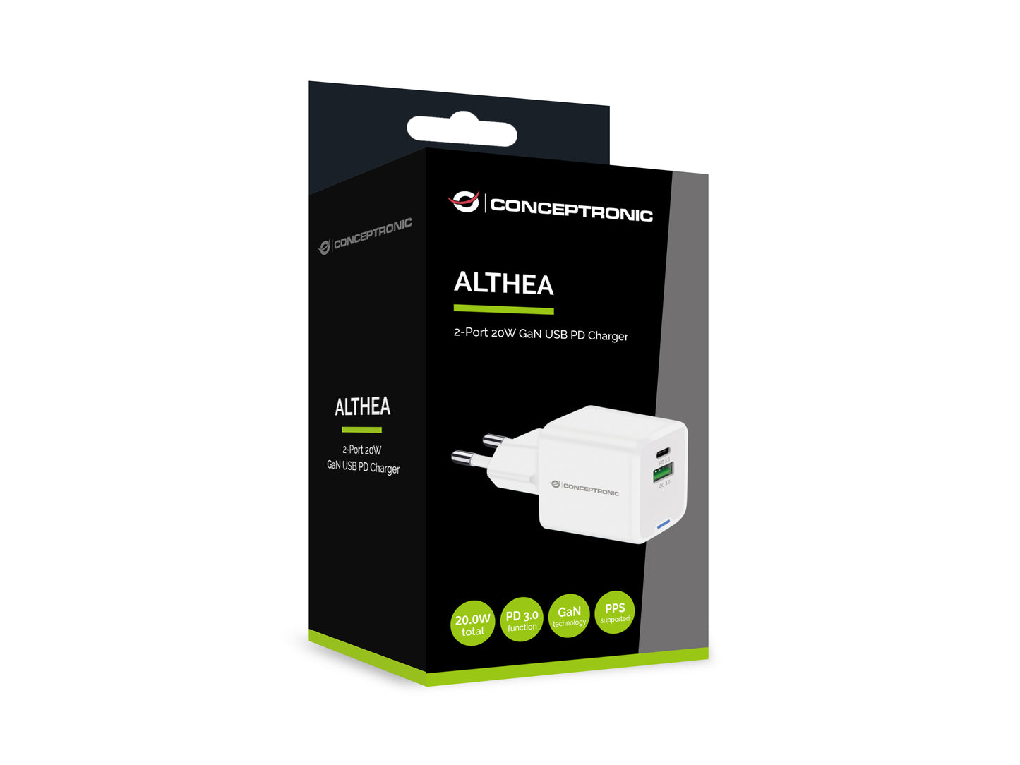 Conceptronic - ALTHEA15W cargador de dispositivo móvil Universal Blanco Corriente alterna Carga rápida Interior