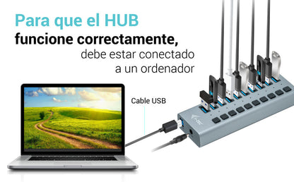 i-tec - USB 3.0 Charging HUB 10 port + Power Adapter 48 W