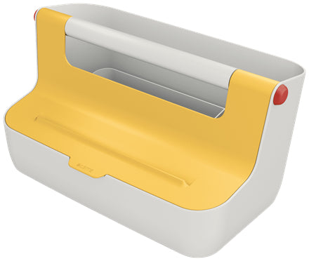 Leitz - 61250019 caja de almacenaje Rectangular Acrilonitrilo butadieno estireno (ABS) Blanco  Amarillo