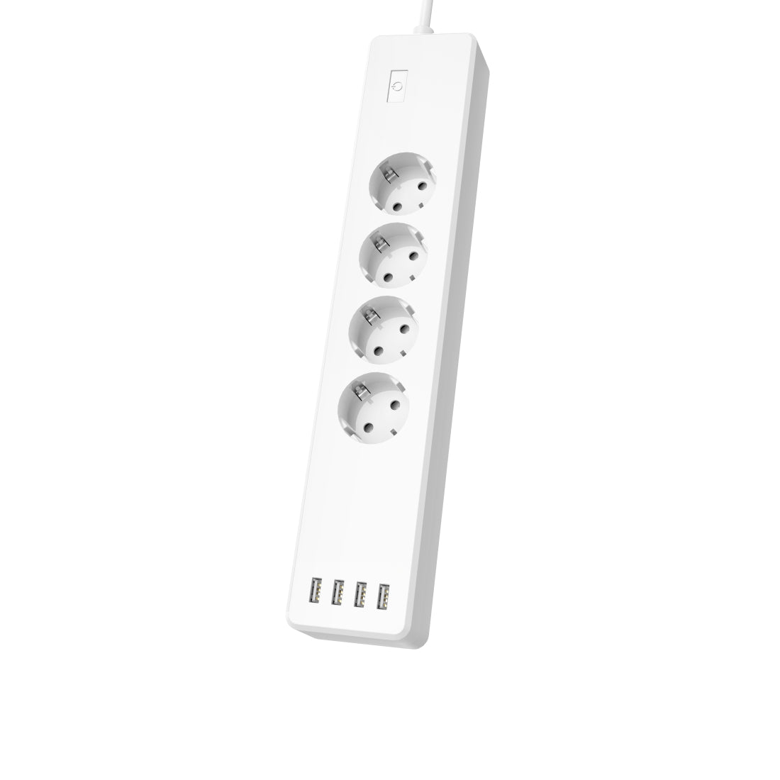 Hama - Regleta Inteligente WiFi con 4 enchufes y 4 USB (Enchufe múltiple sin hub/Gateway  con USB  4 enchufes  con protección contra sobrecarga  Control por aplicación y Voz  10 A)  Color Blanco