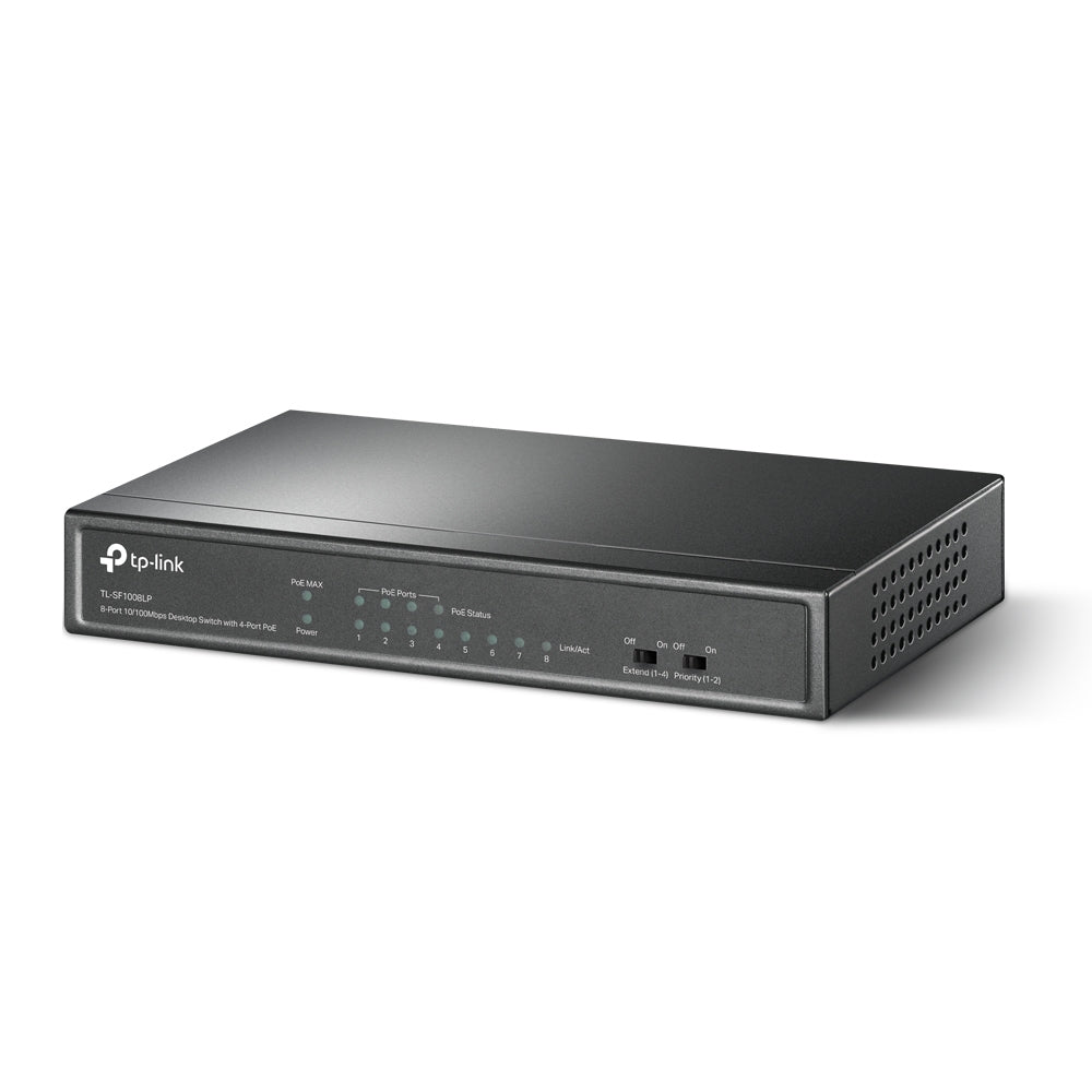 TP-Link - TL-SF1008LP switch No administrado Fast Ethernet (10/100) Energía sobre Ethernet (PoE) Negro