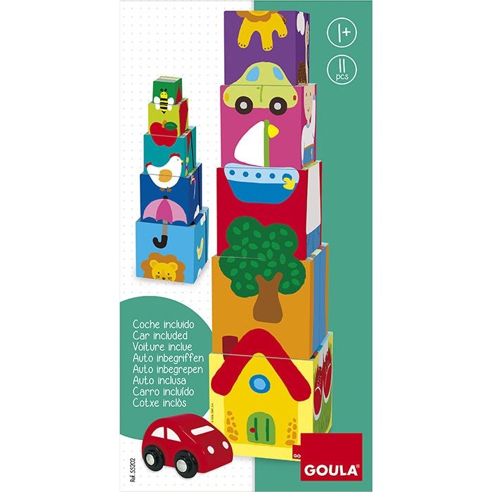 Goula - JUEGO EDUC. GOULA CUBOS APILABLES COCHE