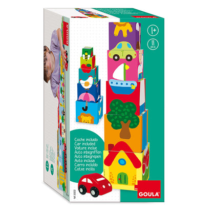 Goula - JUEGO EDUC. GOULA CUBOS APILABLES COCHE