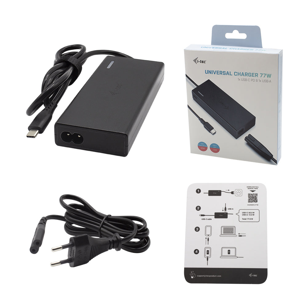 i-tec - Universal Charger USB-C PD 3.0 + 1x USB-A  77 W