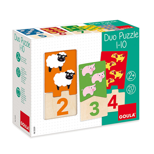 Goula - PUZZLE DUO 1-10 20 PIEZAS MADERA GOULA 53329