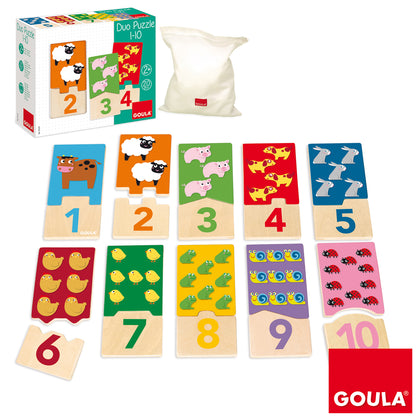 Goula - PUZZLE DUO 1-10 20 PIEZAS MADERA GOULA 53329