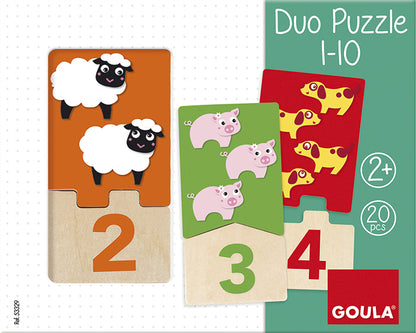 Goula - PUZZLE DUO 1-10 20 PIEZAS MADERA GOULA 53329