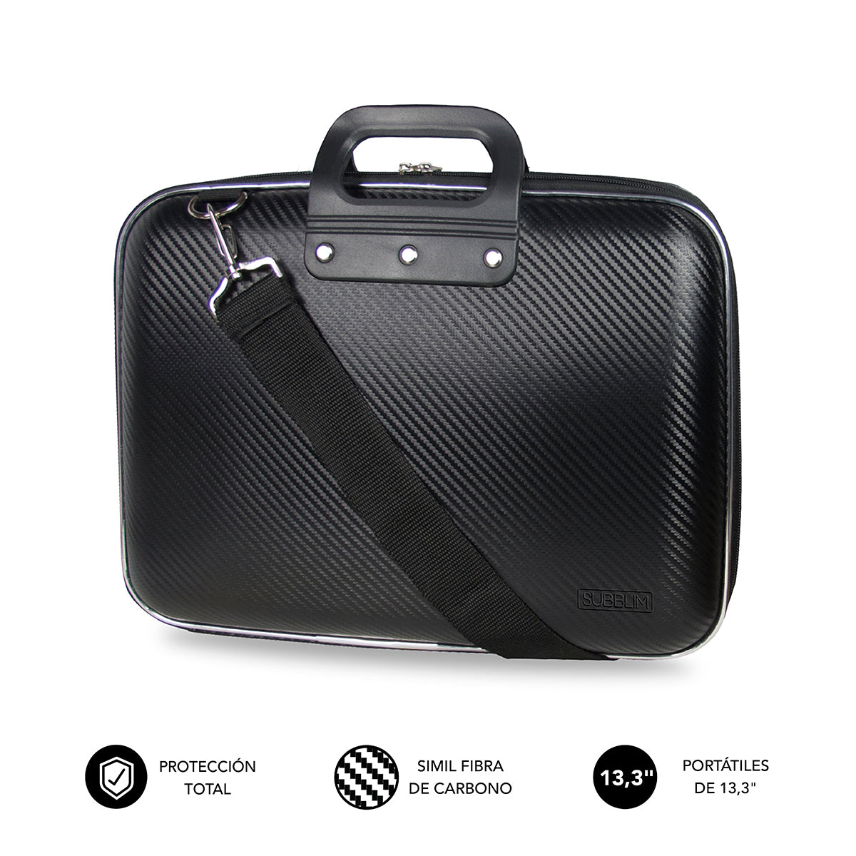 SUBBLIM - Maletín Ordenador EVA Laptop Bag Carbon 13 3" Black