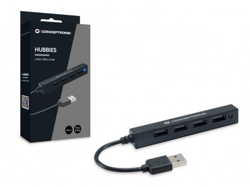 Conceptronic - HUBBIES05B hub de interfaz USB 2.0 480 Mbit/s Negro