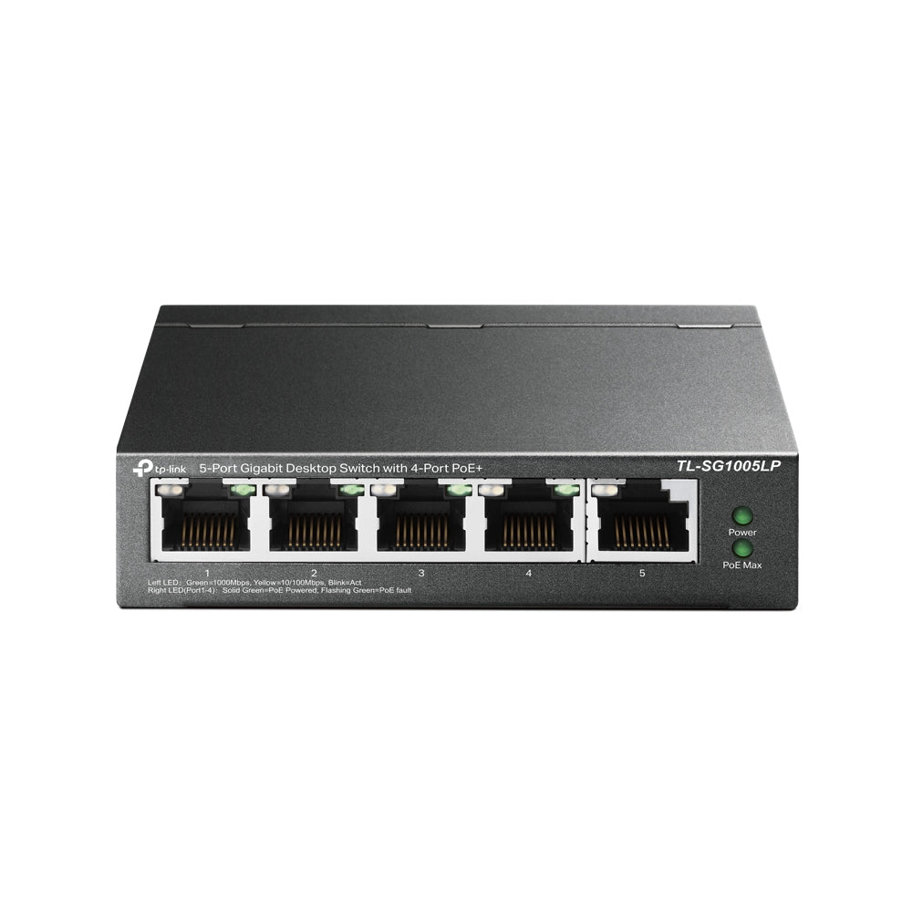 TP-Link - TL-SG1005LP switch No administrado Gigabit Ethernet (10/100/1000) Energía sobre Ethernet (PoE) Negro