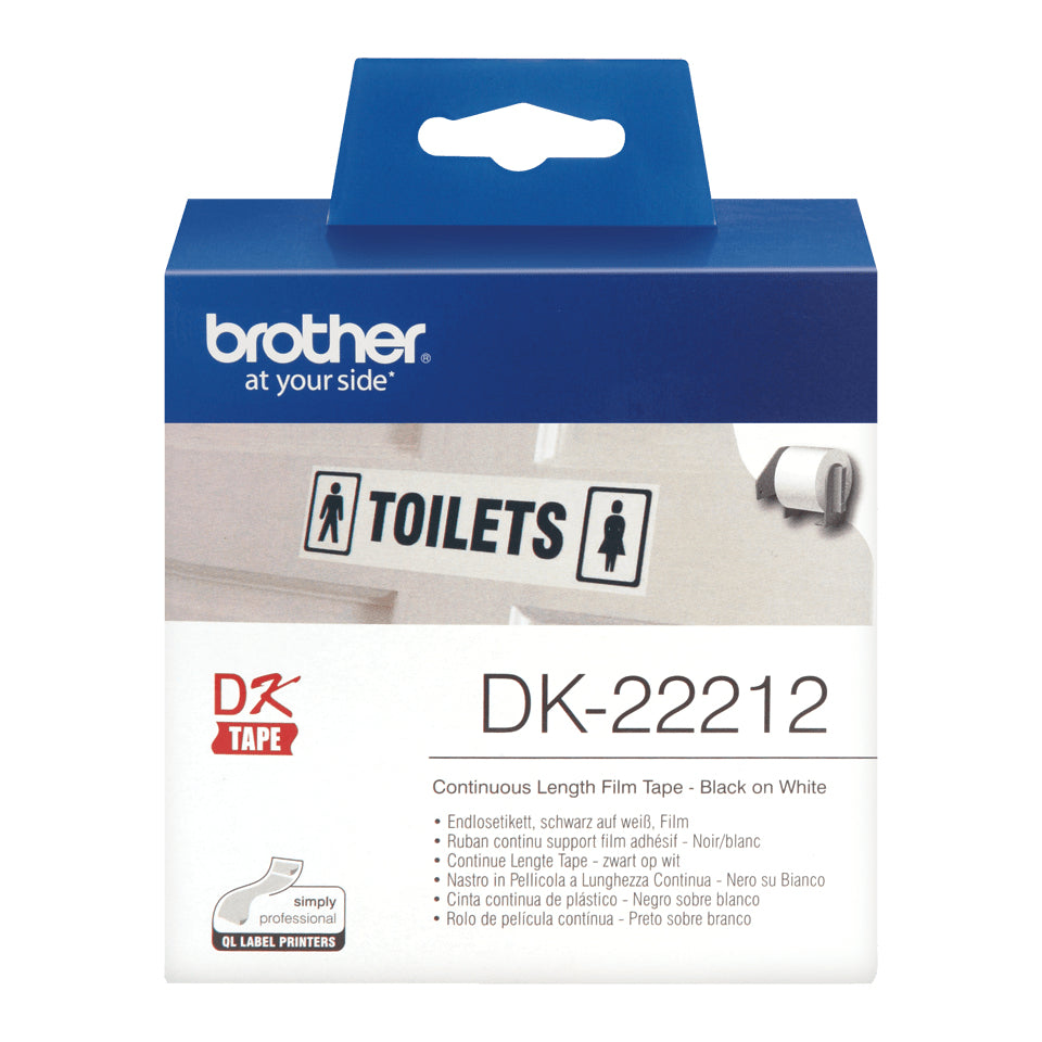 Brother DK-22212 cinta para impresora de etiquetas Negro sobre blanco