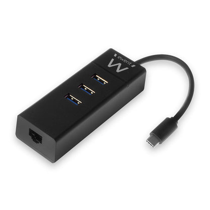 Ewent - EW1141 base para portátil y replicador de puertos USB 3.2 Gen 1 (3.1 Gen 1) Type-C Negro