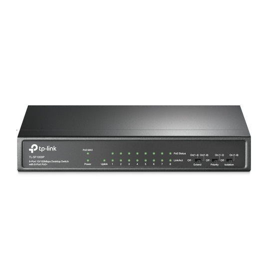 TP-Link - TL-SF1009P switch No administrado Fast Ethernet (10/100) Energía sobre Ethernet (PoE) Negro