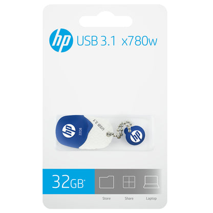 HP - x780w unidad flash USB 32 GB USB tipo A 3.2 Gen 1 (3.1 Gen 1) Azul  Blanco