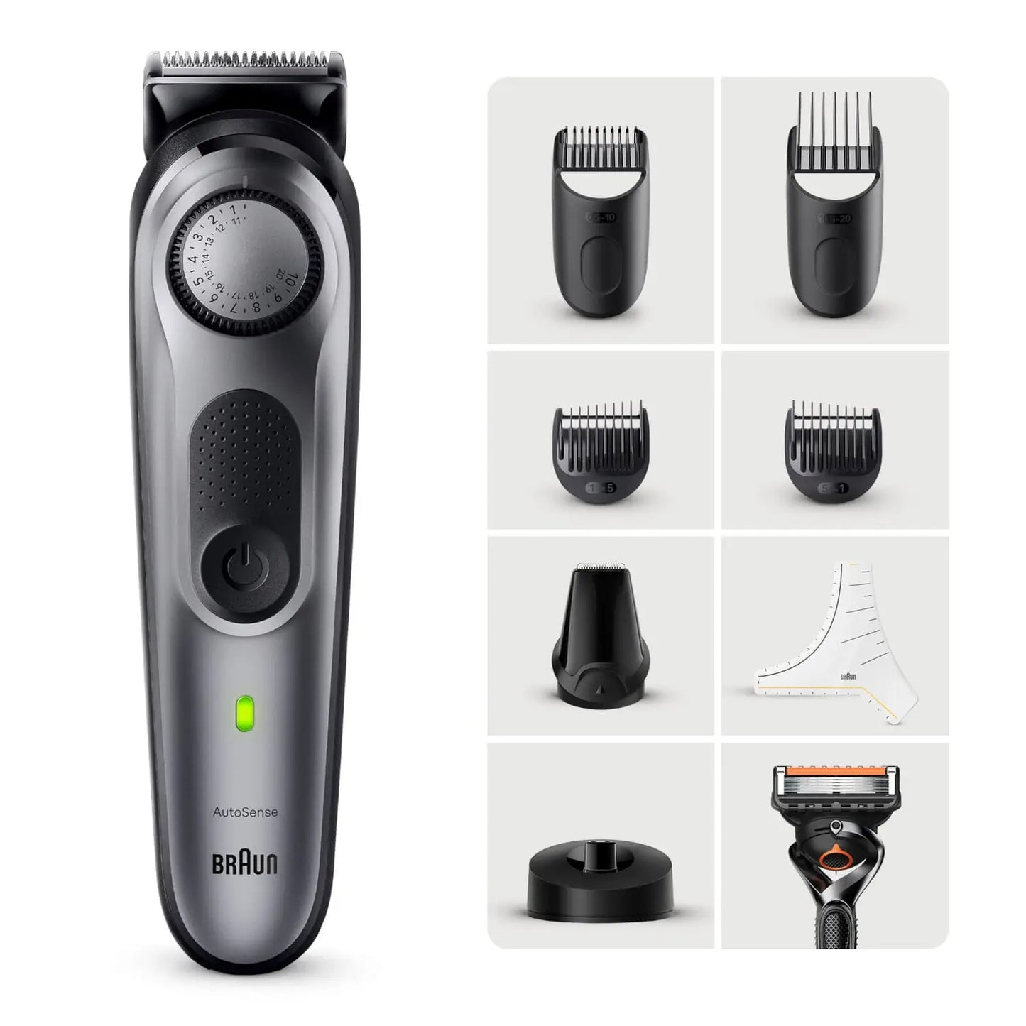 Braun - BeardTrimmer 7 BT7420 depiladora para la barba Batería 40 2 cm Plata