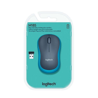 Logitech - M185 ratón Oficina Ambidextro RF inalámbrico Óptico 1000 DPI