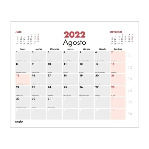 DOHE - CALENDARIO DOHE MENSUAL 30x24 7 Nº.PQ