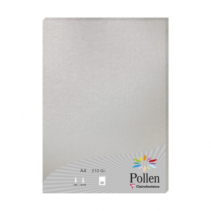 Clairefontaine - Pollen papel para impresora de inyección de tinta A4 (210x297 mm) 25 hojas Plata